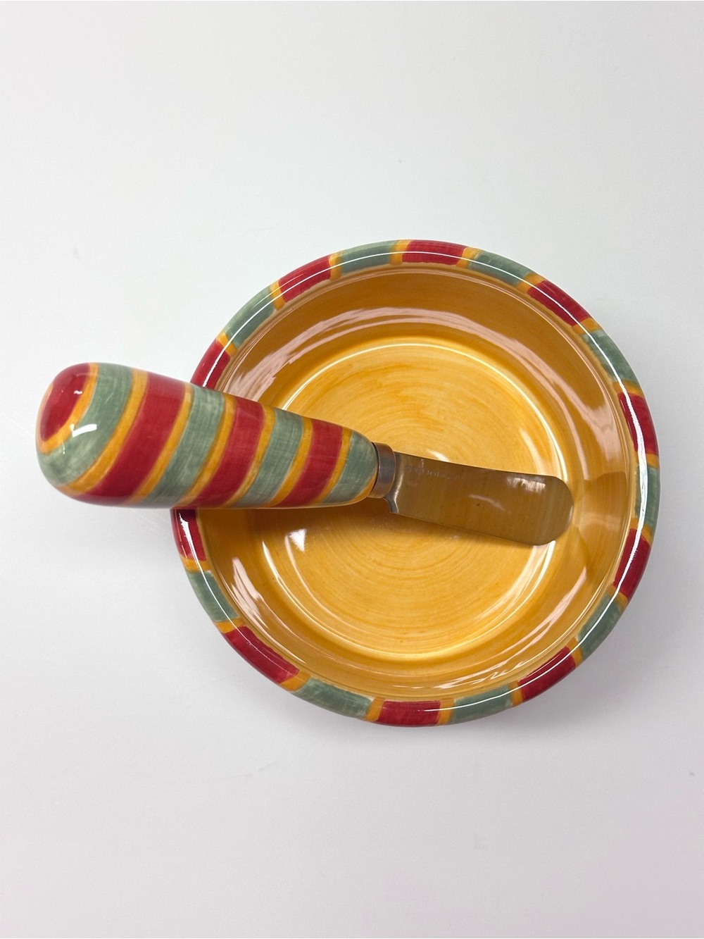 Sango 2-piece Christmas in the City Ceramic Dip/Mix set with spreading knife - Picture 1 of 8